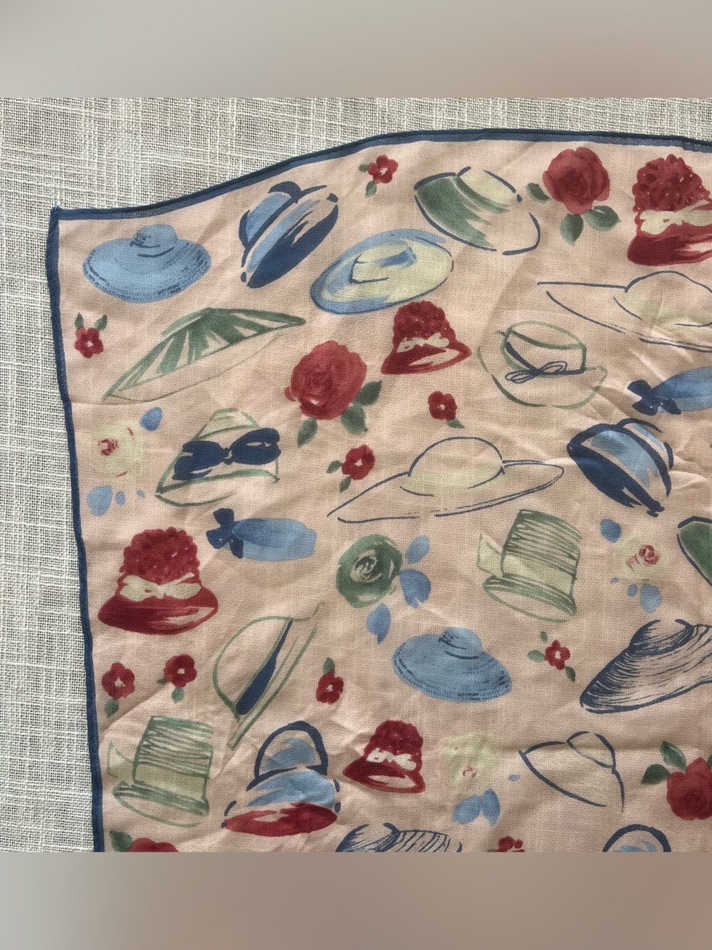 Vtg Silk Derby Bandana - hats & rosettes